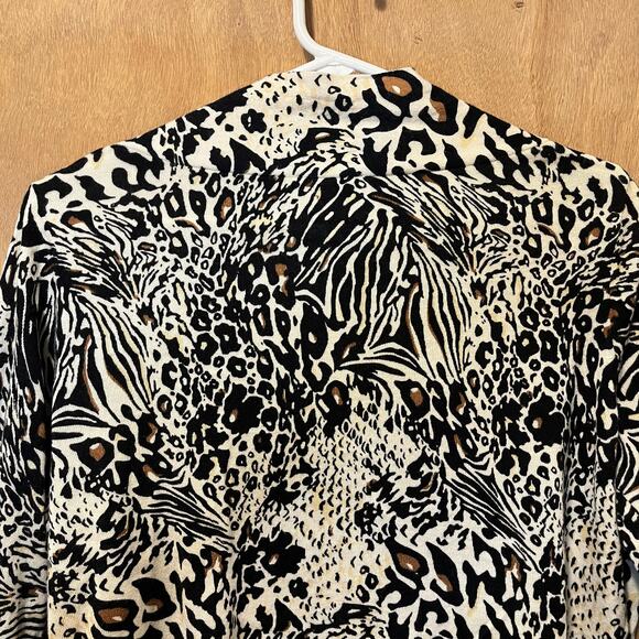 Chicos Cardigan Women’s Size 1/Medium Open Front Leopard Print Soft Cotton Rayon - Picture 9 of 9